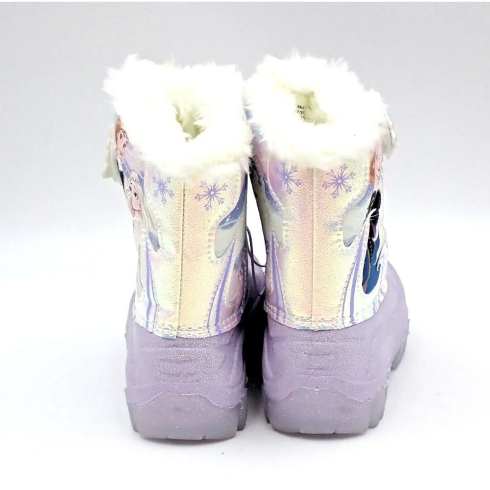 Girls Disney Frozen II Sparkling Twinkle Snow Winter Boots Lilac/Glitter Elsa - Picture 6 of 7